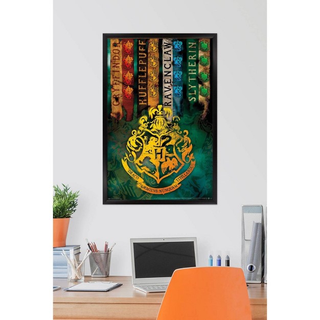 Harry Potter Crests Framed Poster Trends International