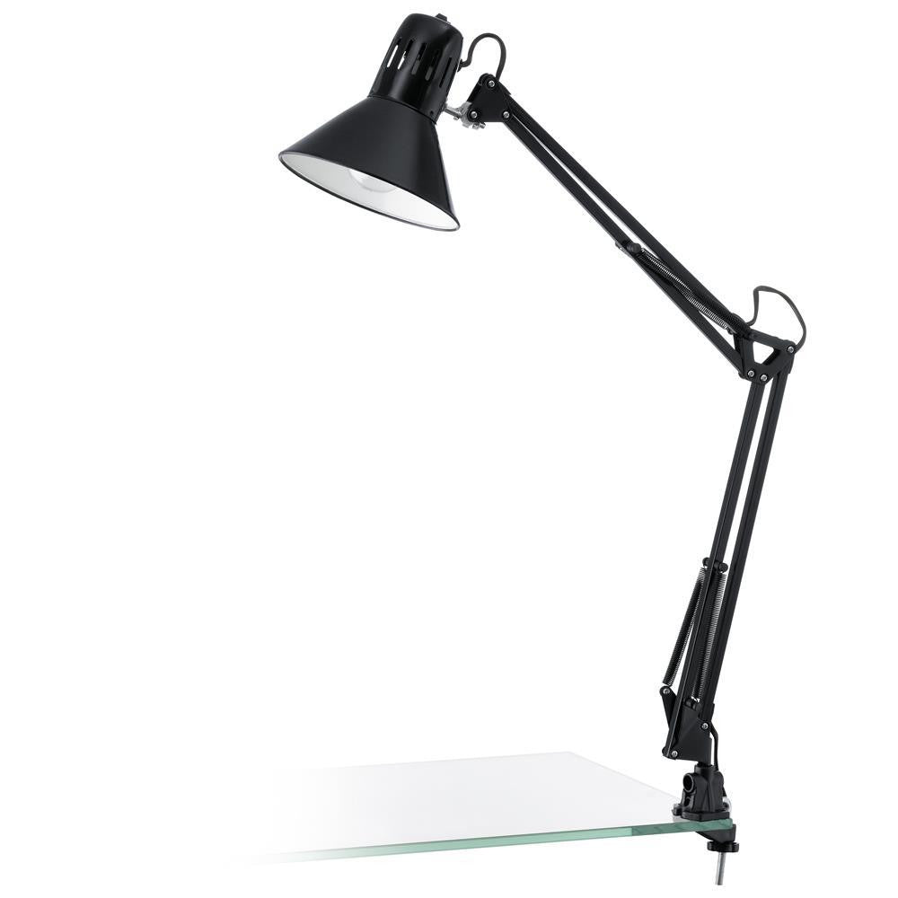 Eglo 90873 Firmo Shiny Black Adjustable Desk Table Task Lamp