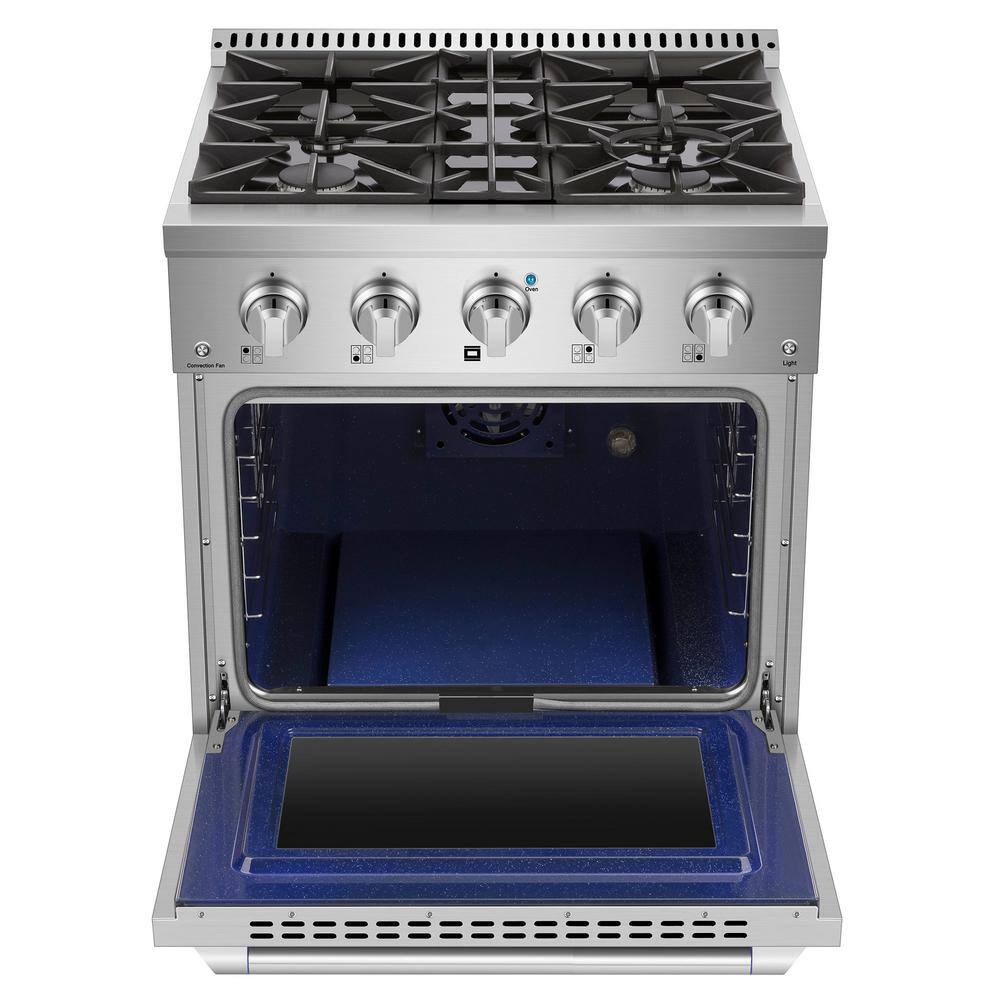 Empava 30 in. 4.2 cu. ft. Single Oven Gas Range with 4 Sealed Ultra High-Low Burners in Stainless Steel EMP-30GR07