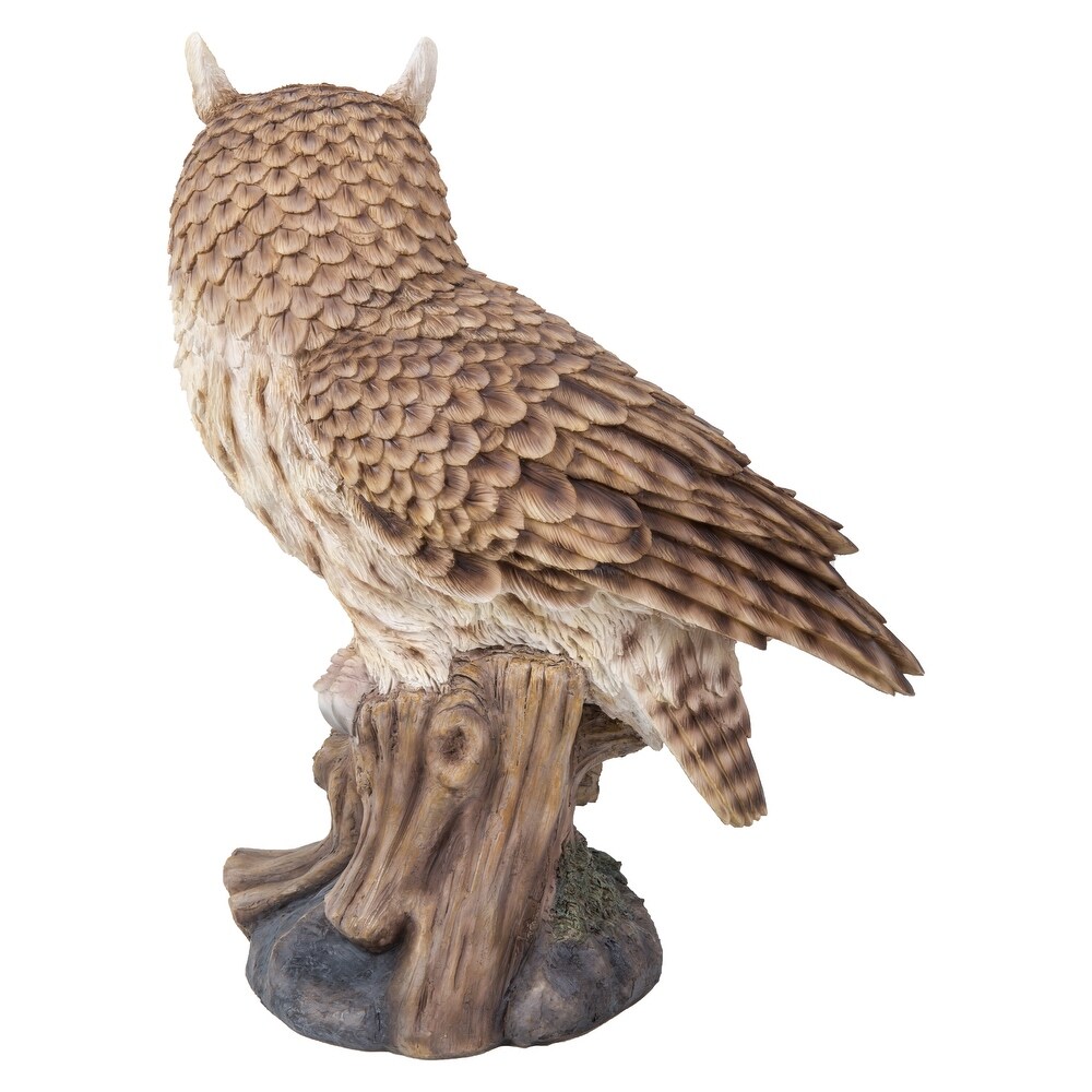 Large Long Eared Owl On Stump Statue