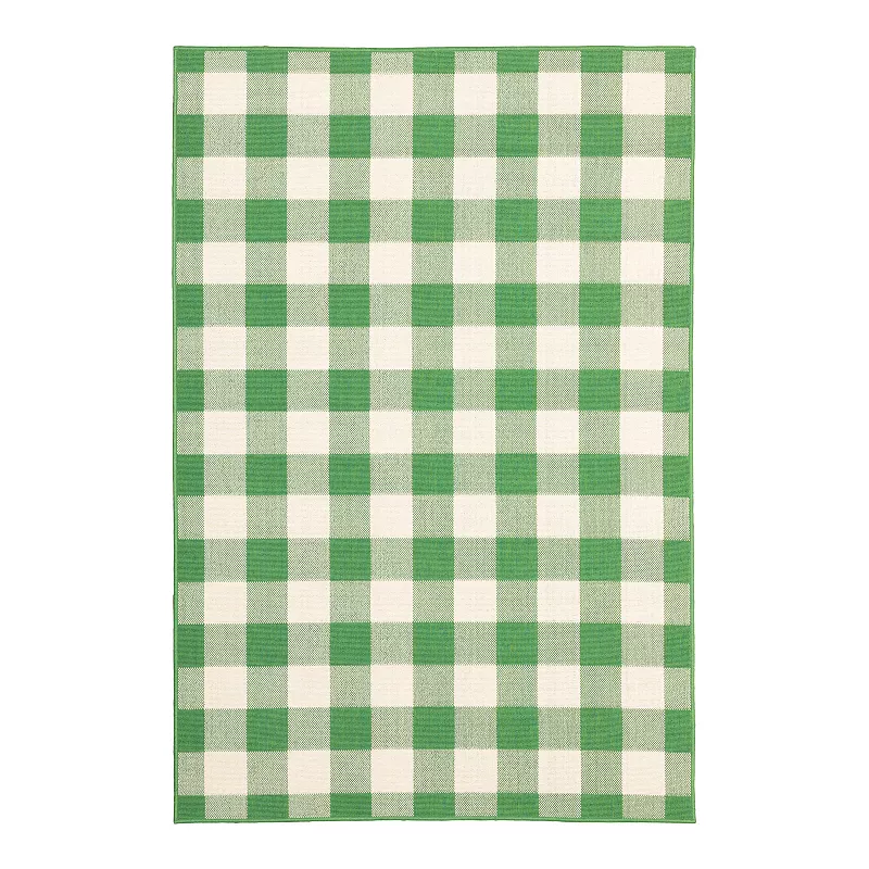 StyleHaven Mainland Gingham Plaid Indoor Outdoor Rug