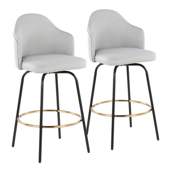 Carson Carrington Valsatra Upholstered Bar Stool with Metal Base (Set of 2)