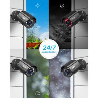 ZOSI 8-Channel H.256 Plus 5MP-Lite DVR 2TB HDD Security Camera System with 4 1080P Wired Bullet Cameras 8VN-211B4S-20