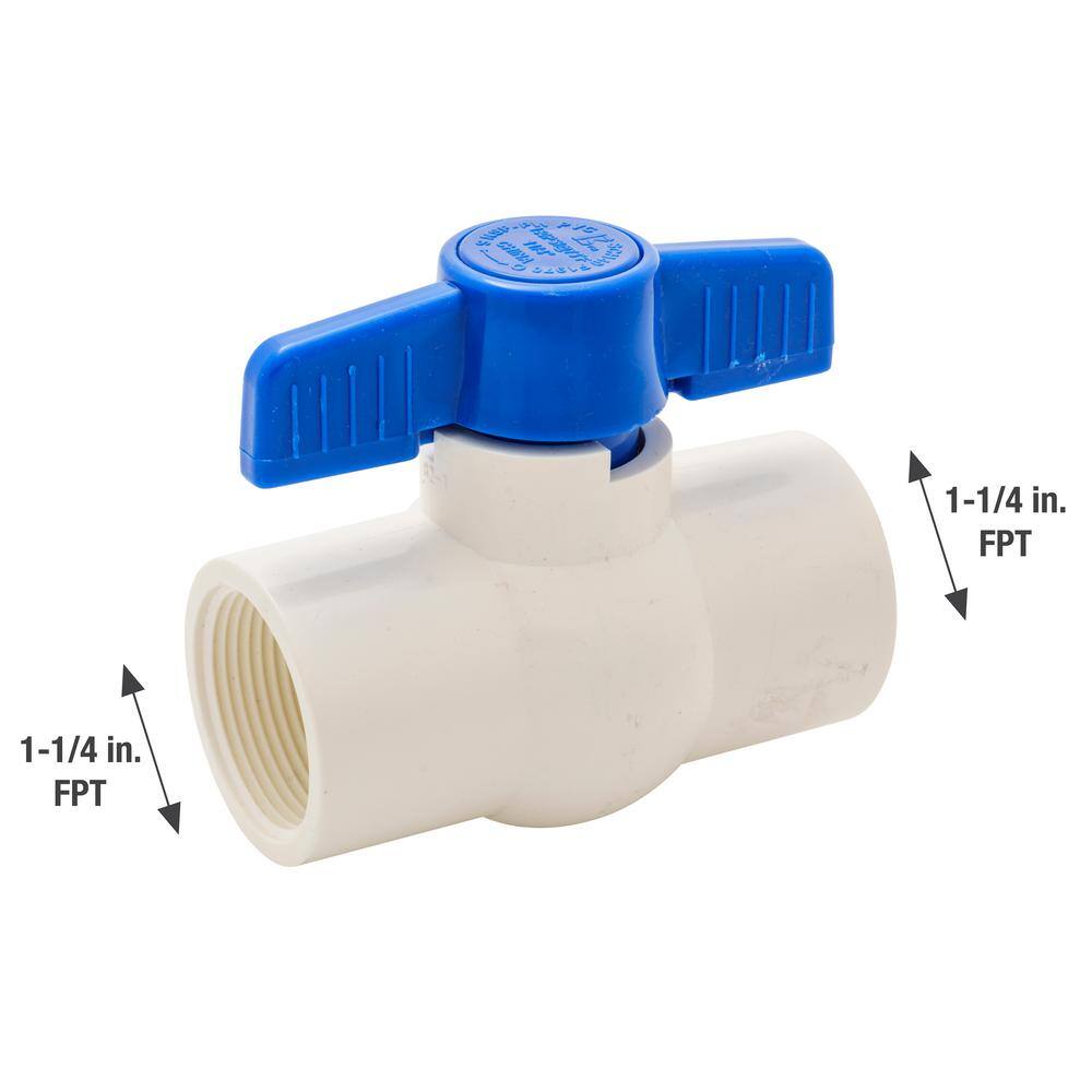 Everbilt 1-14 in. PVC FIP x FIP Schedule 40 Ball Valve 107-136EB