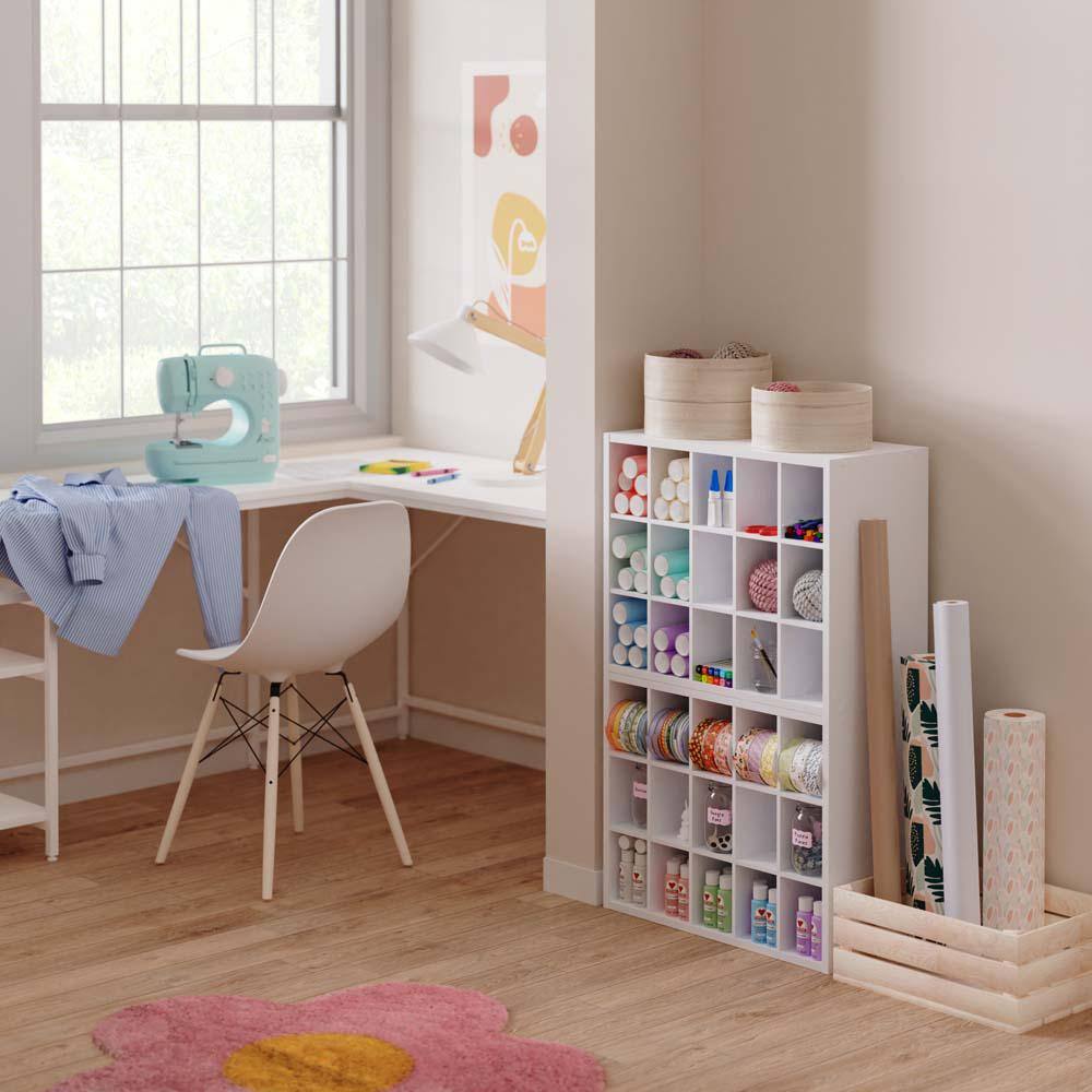 ClosetMaid 19 in. H x 24 in. W x 12 in. D White Wood Look 15-Cube Storage Organizer 8983