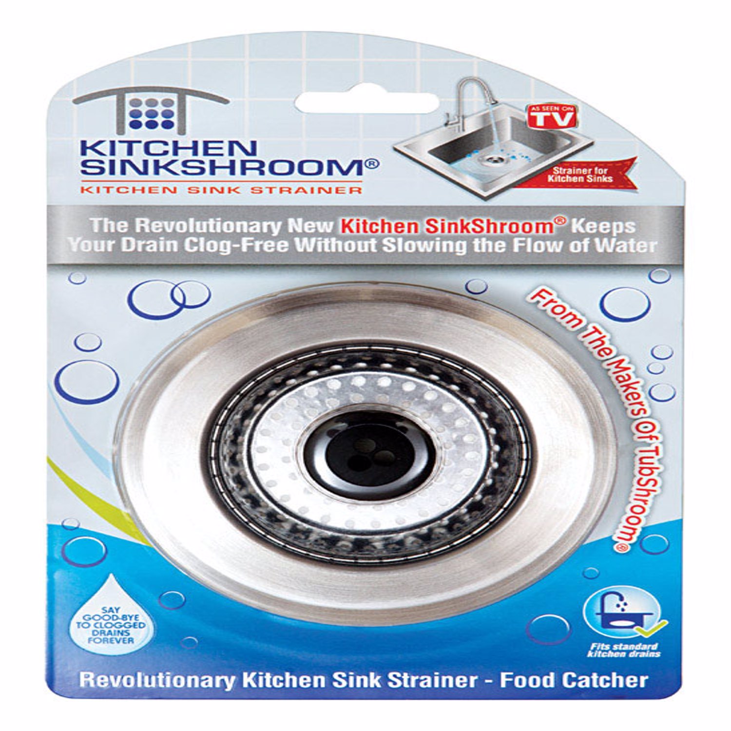 SinkShroom As Seen On TV Chrome Stainless Steel Kitchen Sink Strainer