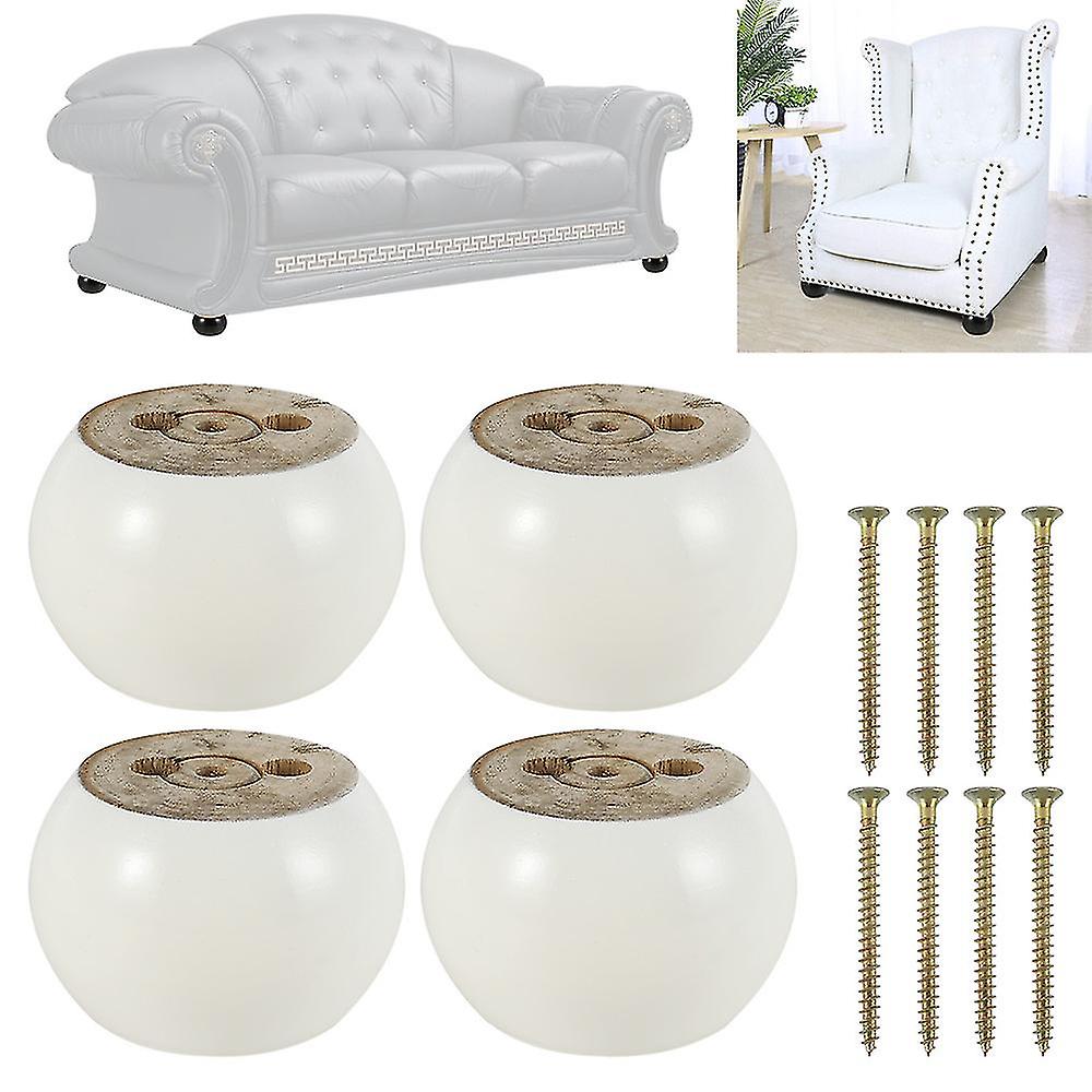 4pcs Furniture Legs Wooden 50mm Height Sofa Legs Eucalyptus Round Bun Furniture Feet Replacement Legs For Couch， Bed