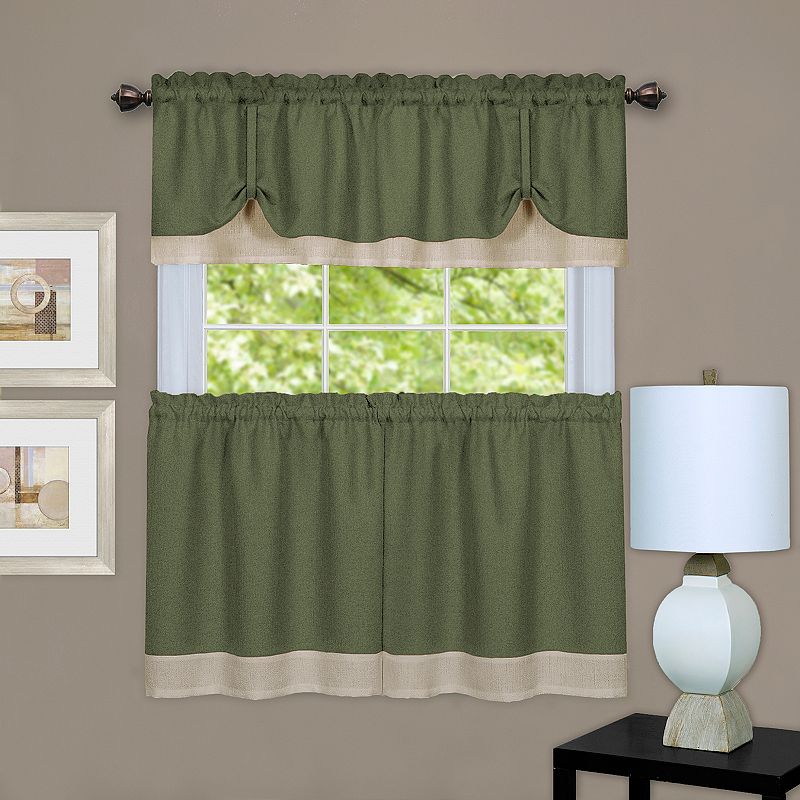 Achim 3-piece Darcy Tier and Valance Kitchen Window Curtain Set