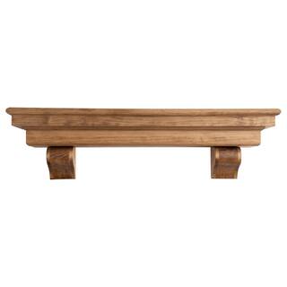 48 in. Aged Oak French Corbel Mantel Shelf m-fcor-4877-agok-none