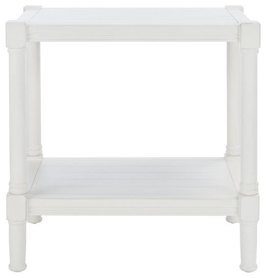 Earlene Rectangle Accent Table Distressed White   Traditional   Side Tables And End Tables   by AED Luxury Home Decor  Houzz