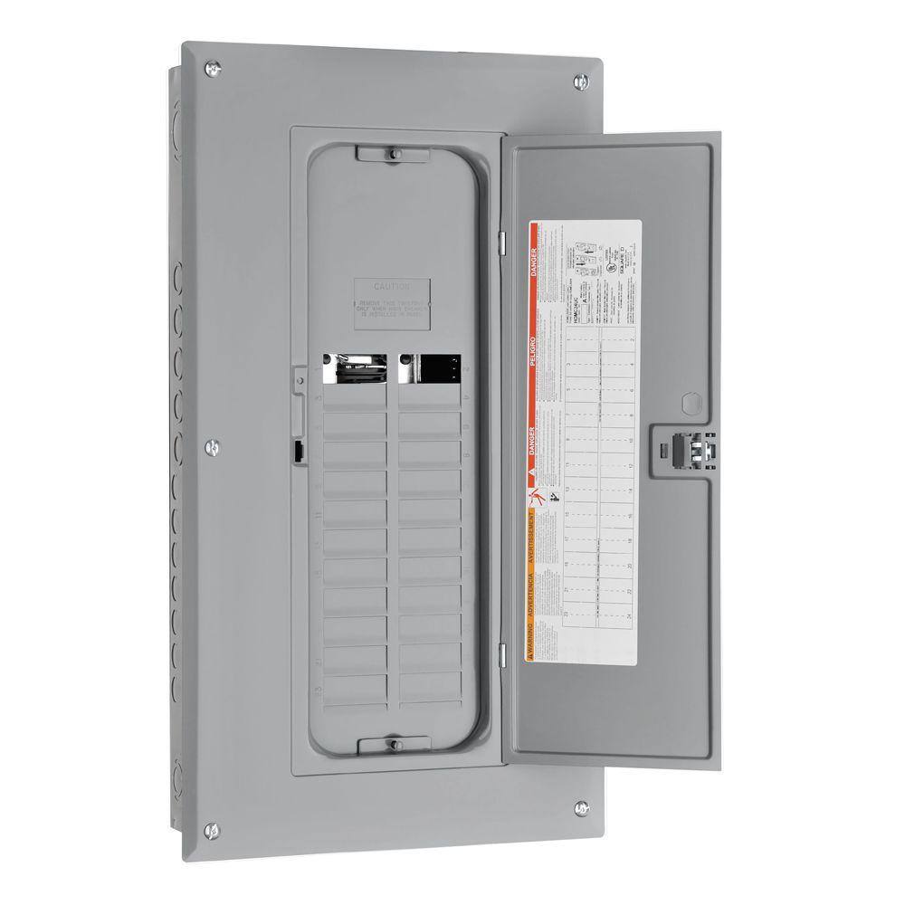 Square D Homeline 125 Amp 20-Space 40-Circuit Indoor Main Lug Plug-On Neutral Load Center with Cover Ground Bar HOM2040L125PGC