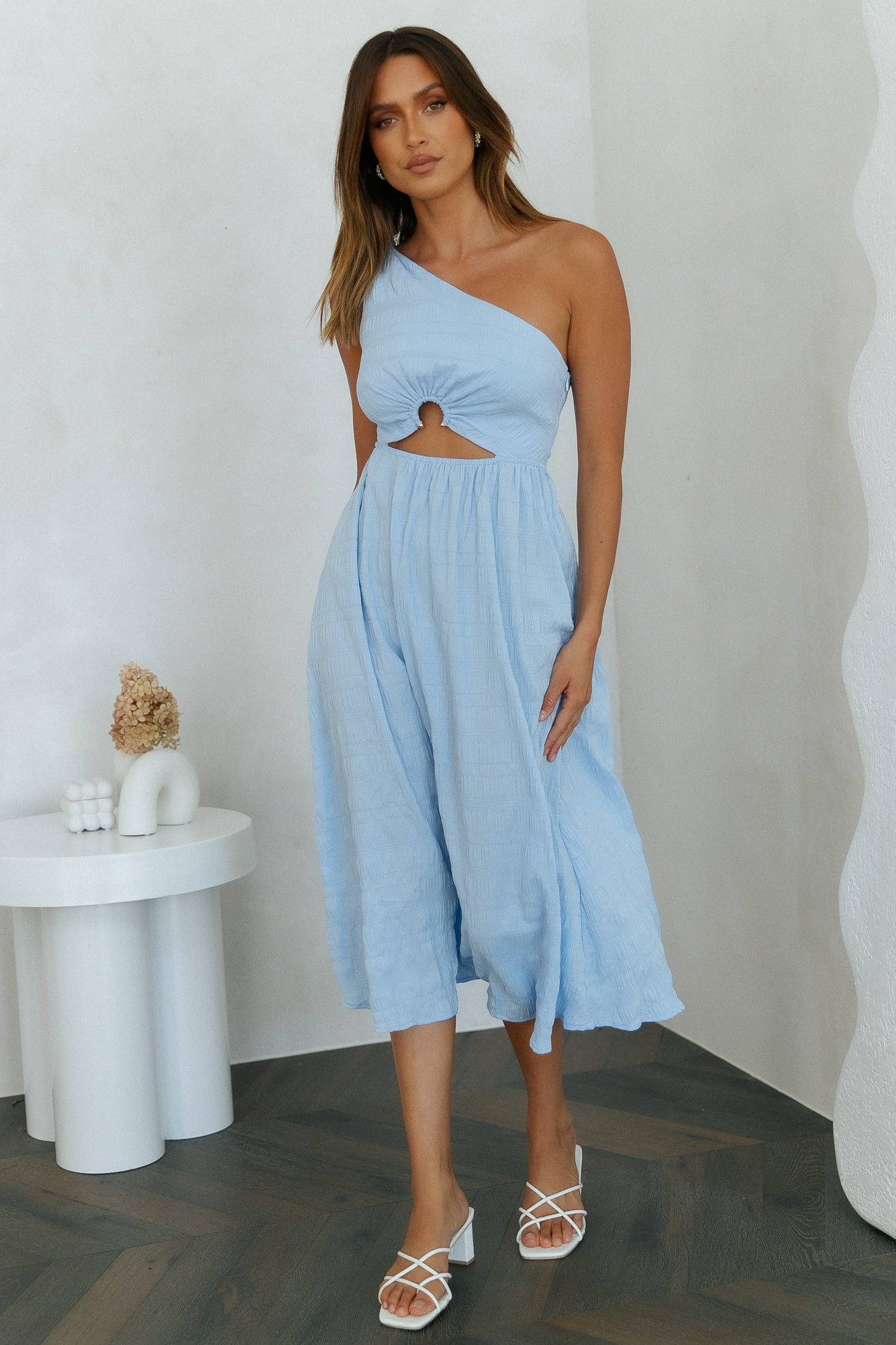 Drive Far Away Midi Dress Blue