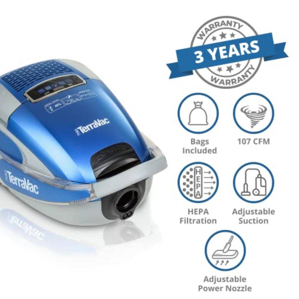 Prolux Blue TerraVac 5 Speed Quiet Vacuum Cleaner with Sealed HEPA Filter and Upgraded Blue Head Prolux_Terra_B