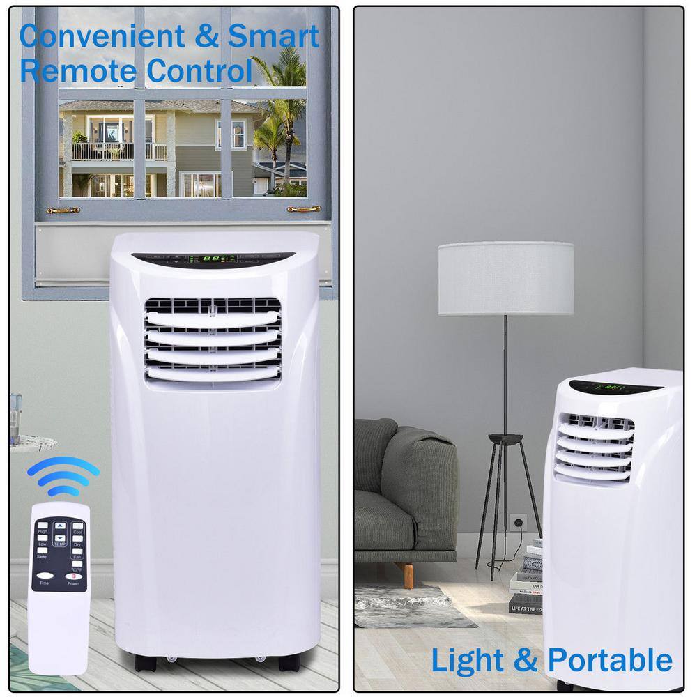 Costway 10000 BTU Portable Air Conditioner and Dehumidifier Function Remote in White with Window Kit EP23049