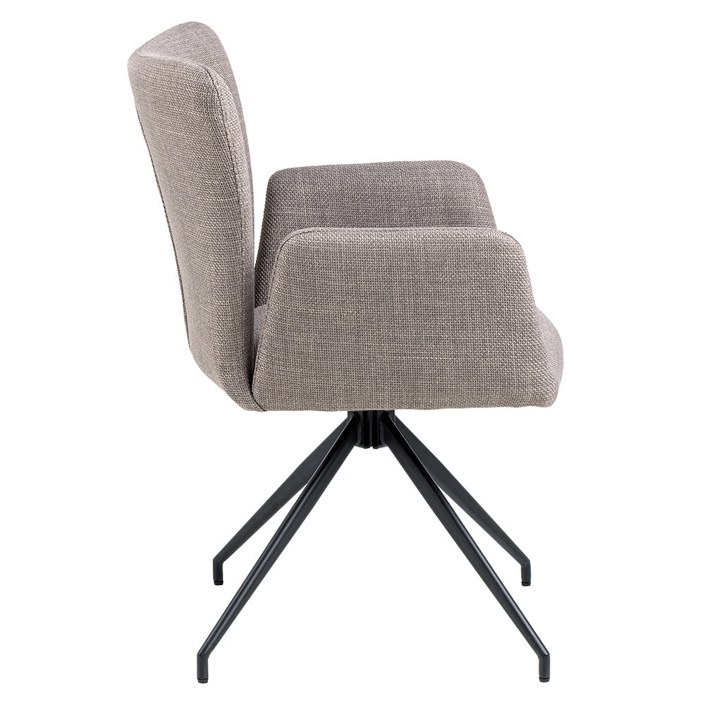 Laura Swivel Dining Chair - Grey & Black