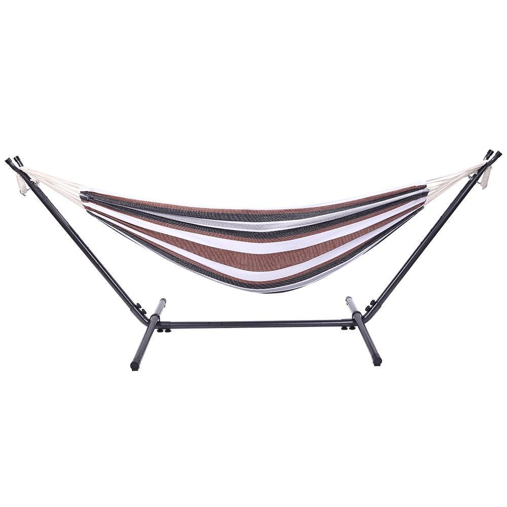 Zimtown Outdoor Double Hammock w/ Steel Stand & Portable Portable Bag