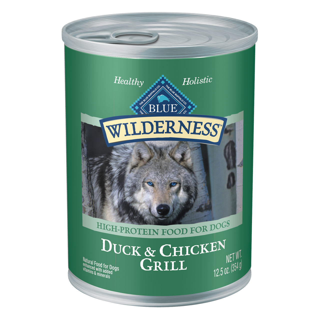 Blue Buffalo Wilderness Grain-Free Duck and Chicken Grill Canned Dog Food， 12.5 Oz.