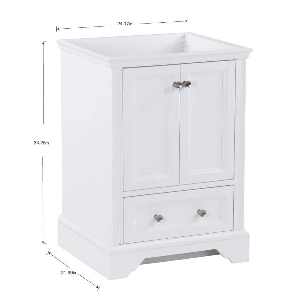 Home Decorators Collection Stratfield 2417 in W x 2157 in D x 3425 in H Bath Vanity Cabinet Only in White