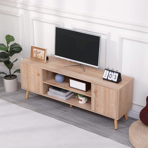 Wood TV Stand Cabinet for TVs up to 50