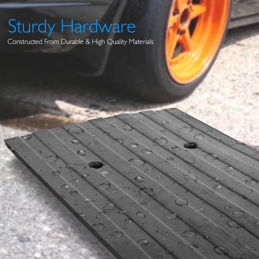 Pyle Vehicle Driveway Curb Ramp  Heavy Duty Rubber Threshold