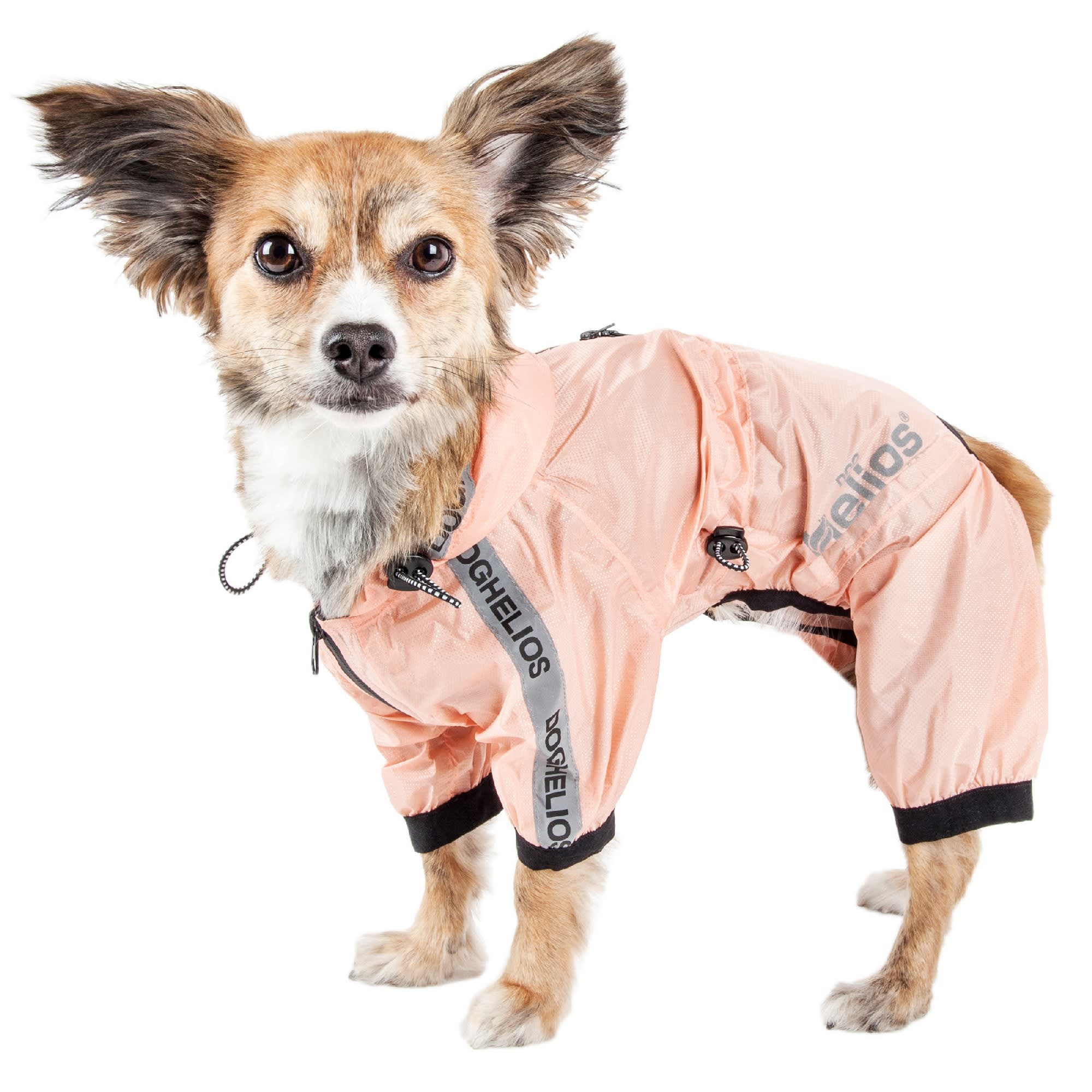 Dog Helios Torrential Shield Waterproof Multi-Adjustable Peach Dog Windbreaker Raincoat， X-Small