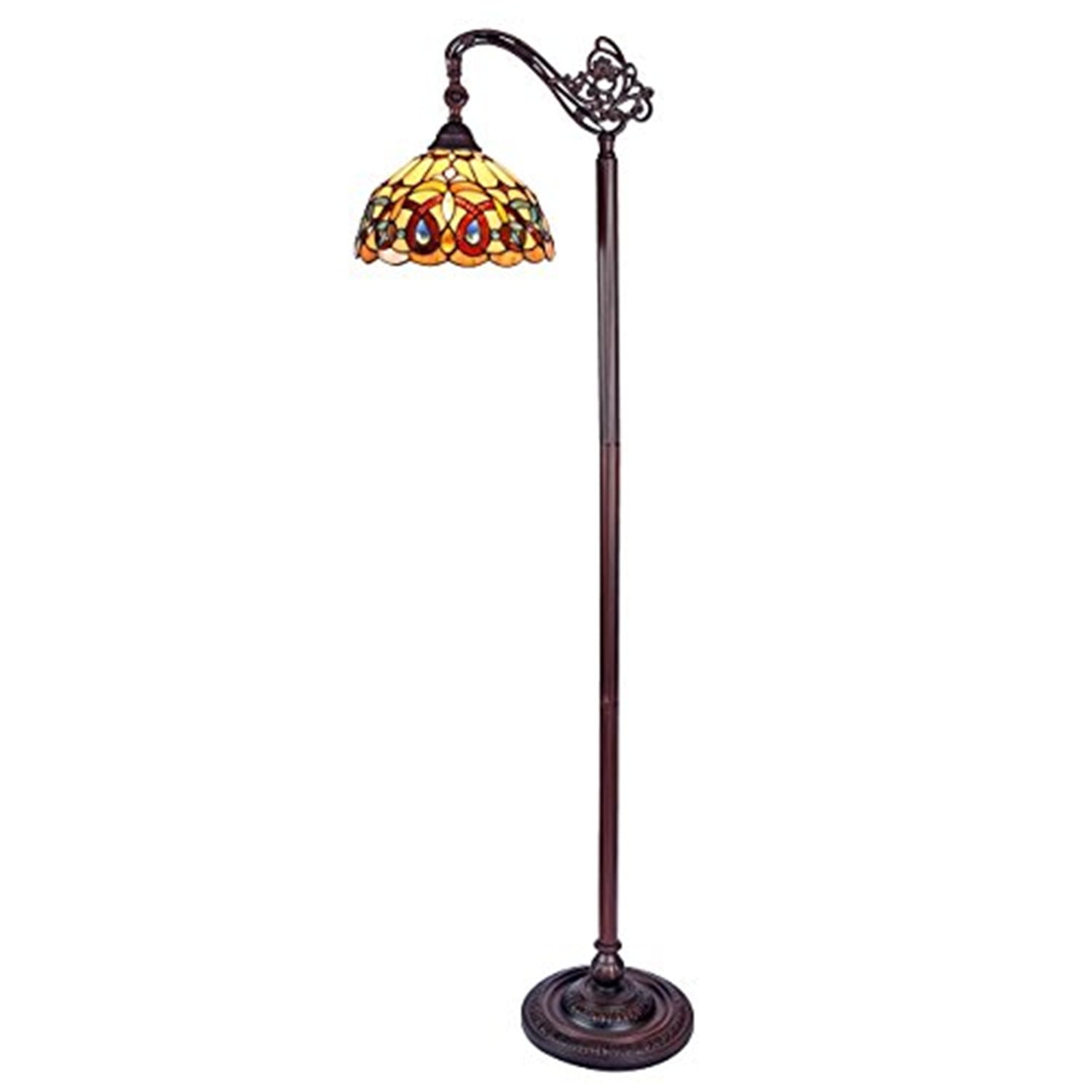 CHLOE Lighting SERENITY Tiffany-style 1 Light Reading Floor Lamp 11" Wide