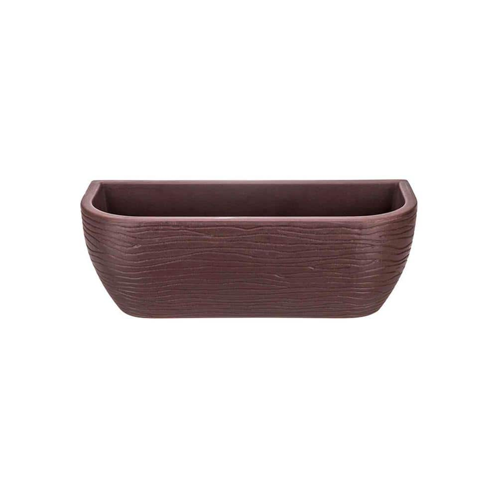 FLORIDIS Large Brown Stone Effect Plastic Resin Indoor and Outdoor Wall Planter 10.16.0406