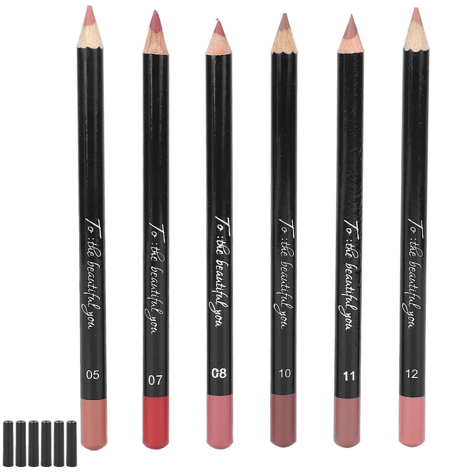 6pcs Lip Liner Professional Waterproof Matte Long Lasting Lip Pencil Pigmented Cosmetics#03