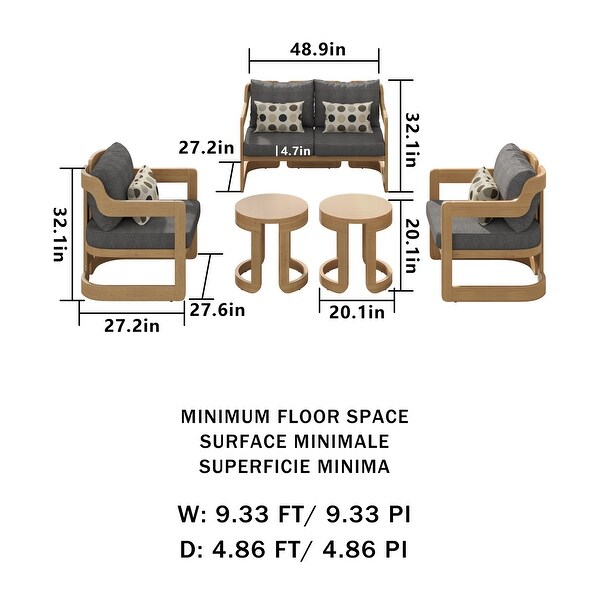 Corvus Rosario 5piece Sunbrella Outdoor Patio Furniture Set