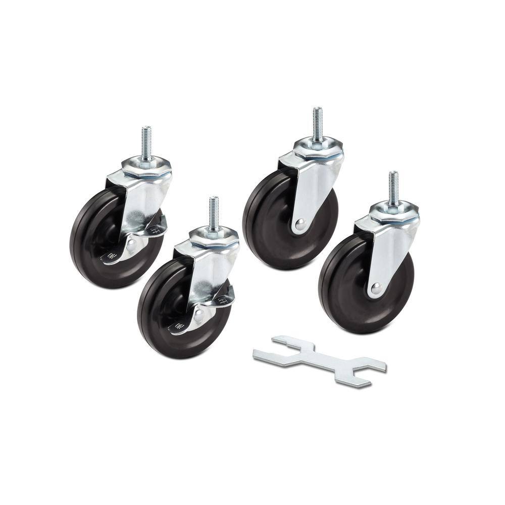 TRINITY 4 in. H x 1 in. D Swivel Wheel Set of (4) ZSV-99-018-4010