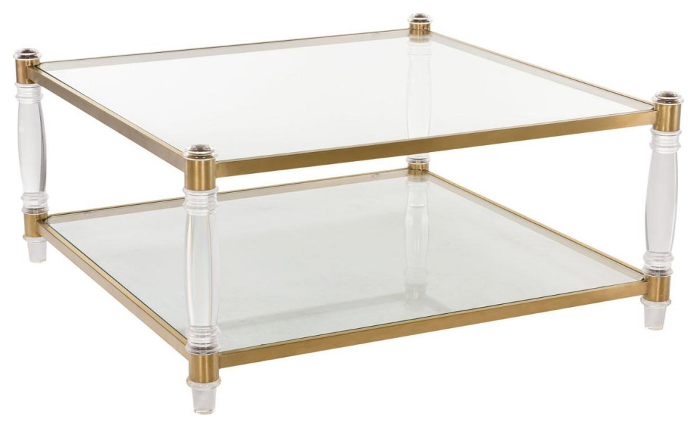 Adara Acrylic Coffee Table Bronze   Contemporary   Coffee Tables   by Peachtree Fine Furniture  Houzz