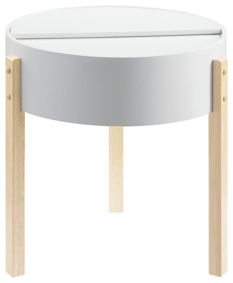 Bodfish End Table  White and Natural   Scandinavian   Side Tables And End Tables   by Acme Furniture  Houzz