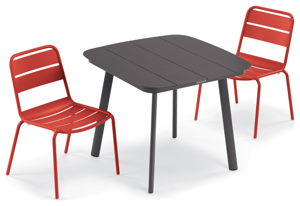 Eiland 36 quotSquare Dining Table  Carbon   Midcentury   Outdoor Dining Sets   by Oxford Garden  Houzz