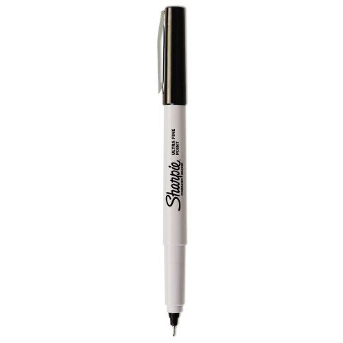 Sharpie Ultra Fine Tip Permanent Marker， Extra-Fine Needle Tip， Black， Dozen (37001)