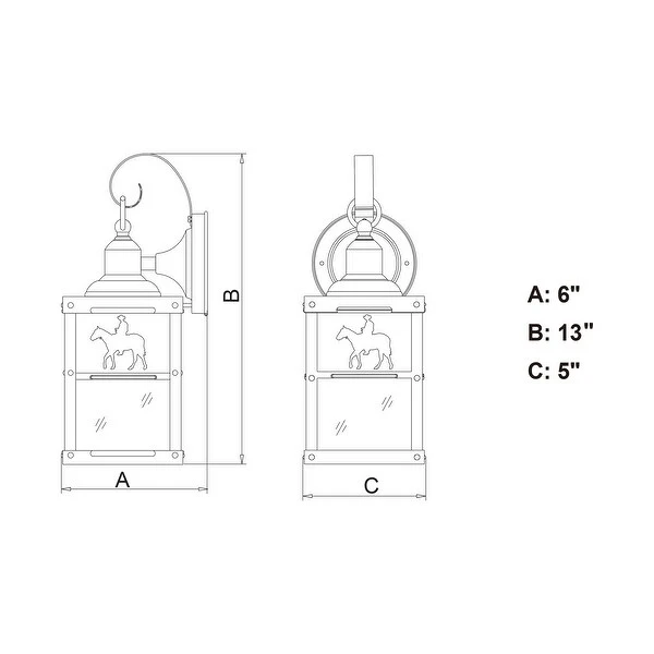 Trail 1 Light Bronze Rustic Horse Cowboy Outdoor Wall Lantern Clear Glass - 5-in W x 13-in H x 6-in D Shopping - The Best Deals on Outdoor Wall Lanterns | 26685060