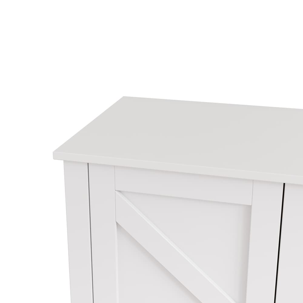 Cabinet with 4 Doors and 4 open shelgves Freestanding Sideboard Storage Cabinet Entryway Floor Cabinet