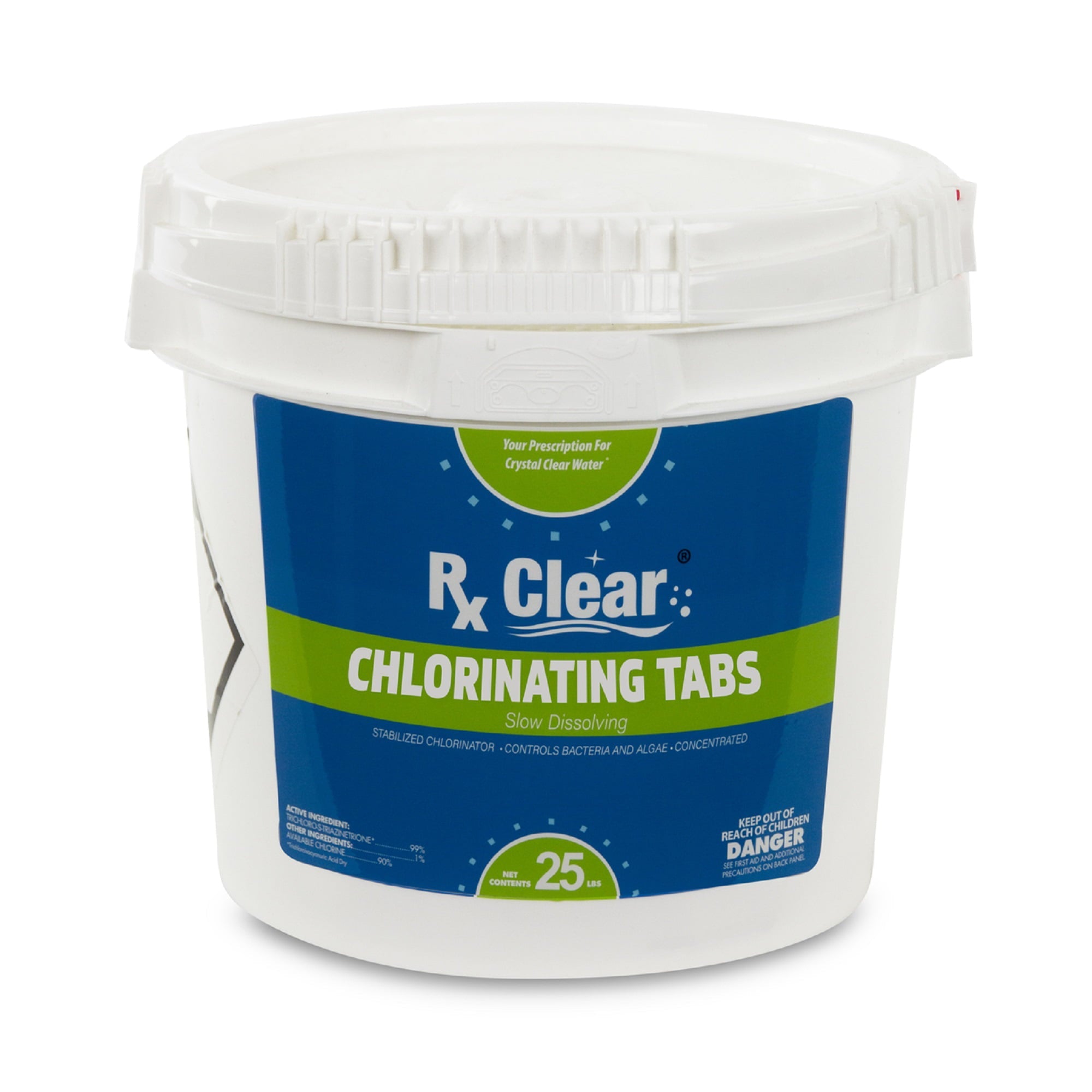 Rx Clear 1-Inch Stabilized Chlorine Tablets | 25 lb Bucket