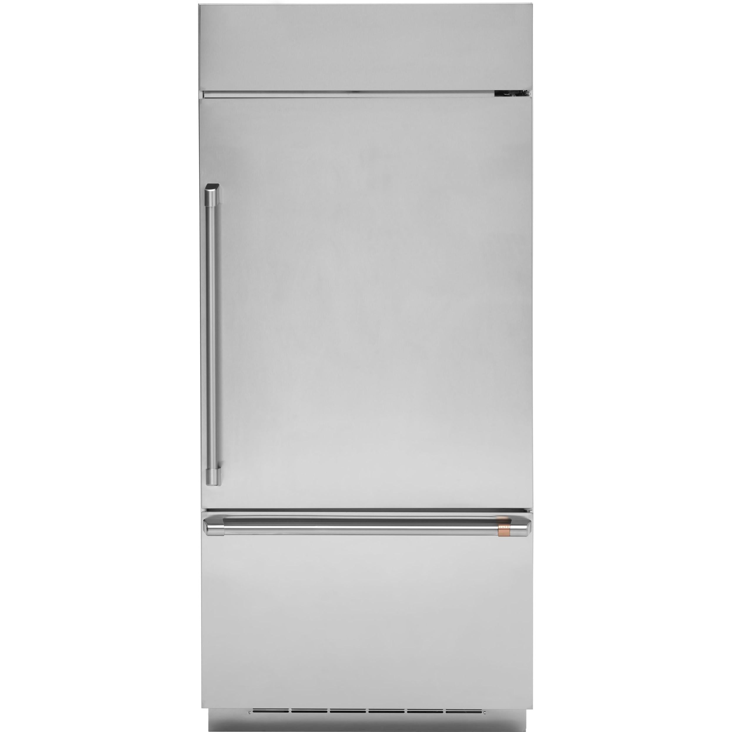 Café 36-inch, 21.3 cu.ft. Built-in Bottom Freezer Refrigerator with Wi-Fi Connect CDB36RP2PS1