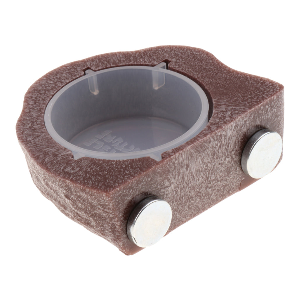 Reptile Feeder Food Holder Cup Gecko Natural Ledge - Brown