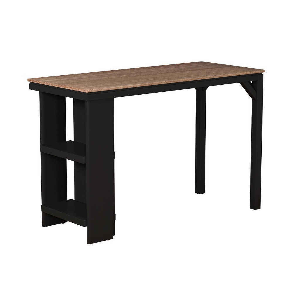 Hillsdale Furniture Knolle Park Wood Counter Height Table  Black/Wire Brush Oak   36H x 55.25W x 23.75D