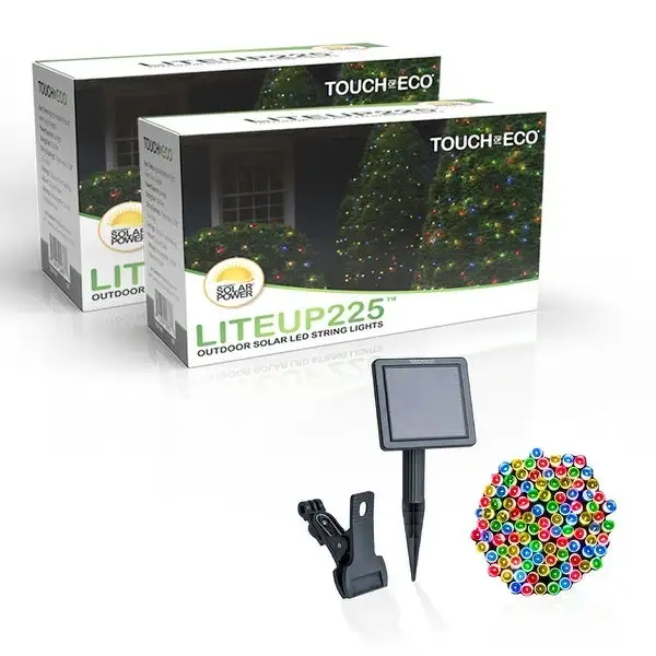 Solar Powered 225 LED String Light - 2 Pack, Multiple Color Options - 2 Pack