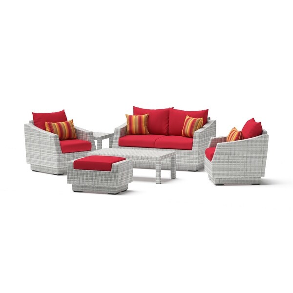 Cannes 6 Piece Sunbrella Outdoor Patio Love and Club Seating Set