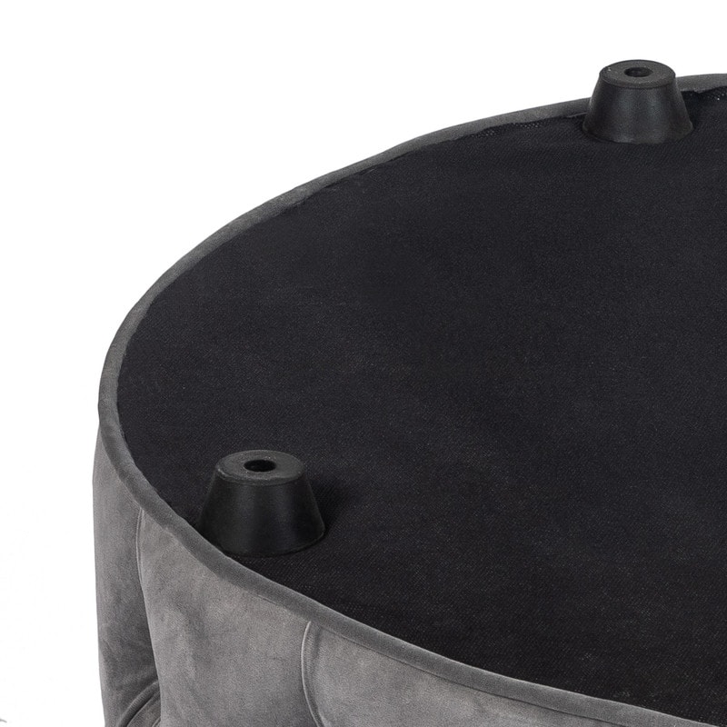 Adeco Round Storage Ottoman Button Tufted Footrest Stool Bench