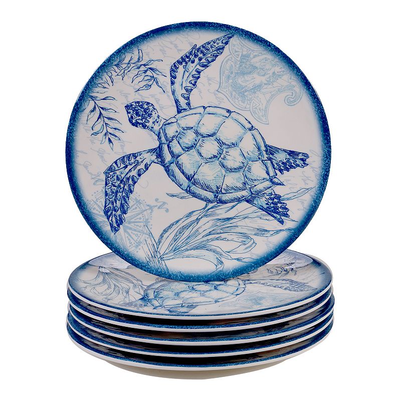 Certified International Oceanic 6-pc. Melamine Salad Plate Set