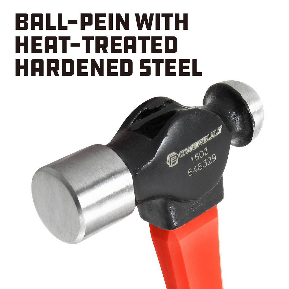 POWERBUILT 16 oz. Ball Peen Hammer 648329