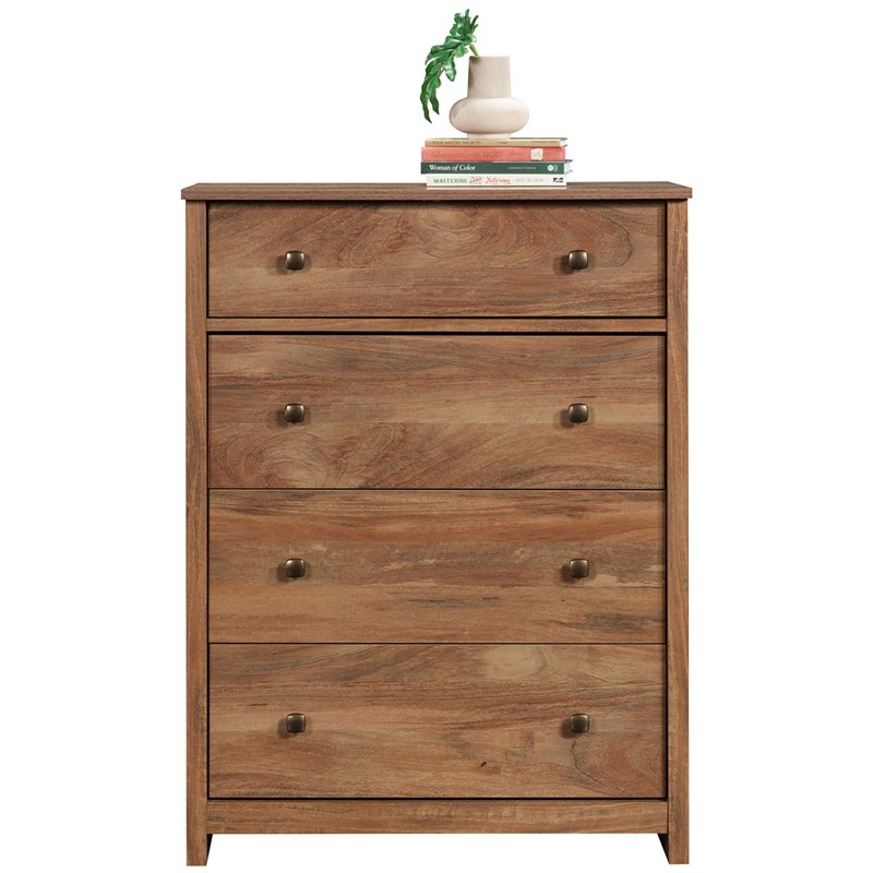 Pemberly Row Contemporary 4 Drawer Wooden Chest in Sindoori Mango