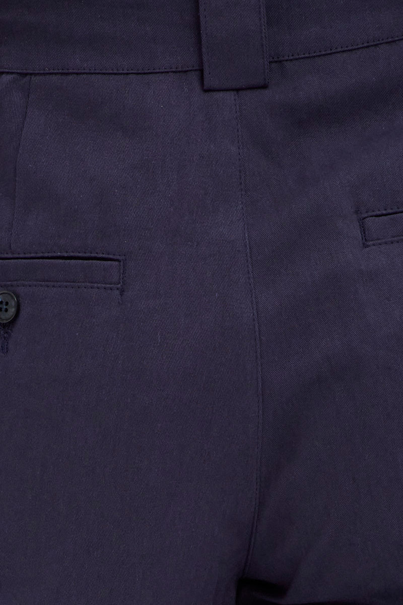 Blue Pant Straight Leg Turned Down Waist