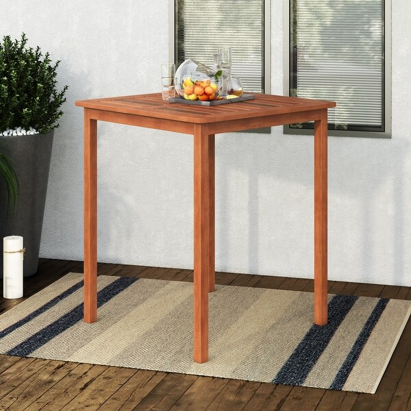 CorLiving Miramar Natural Hardwood Outdoor Bar Height Table