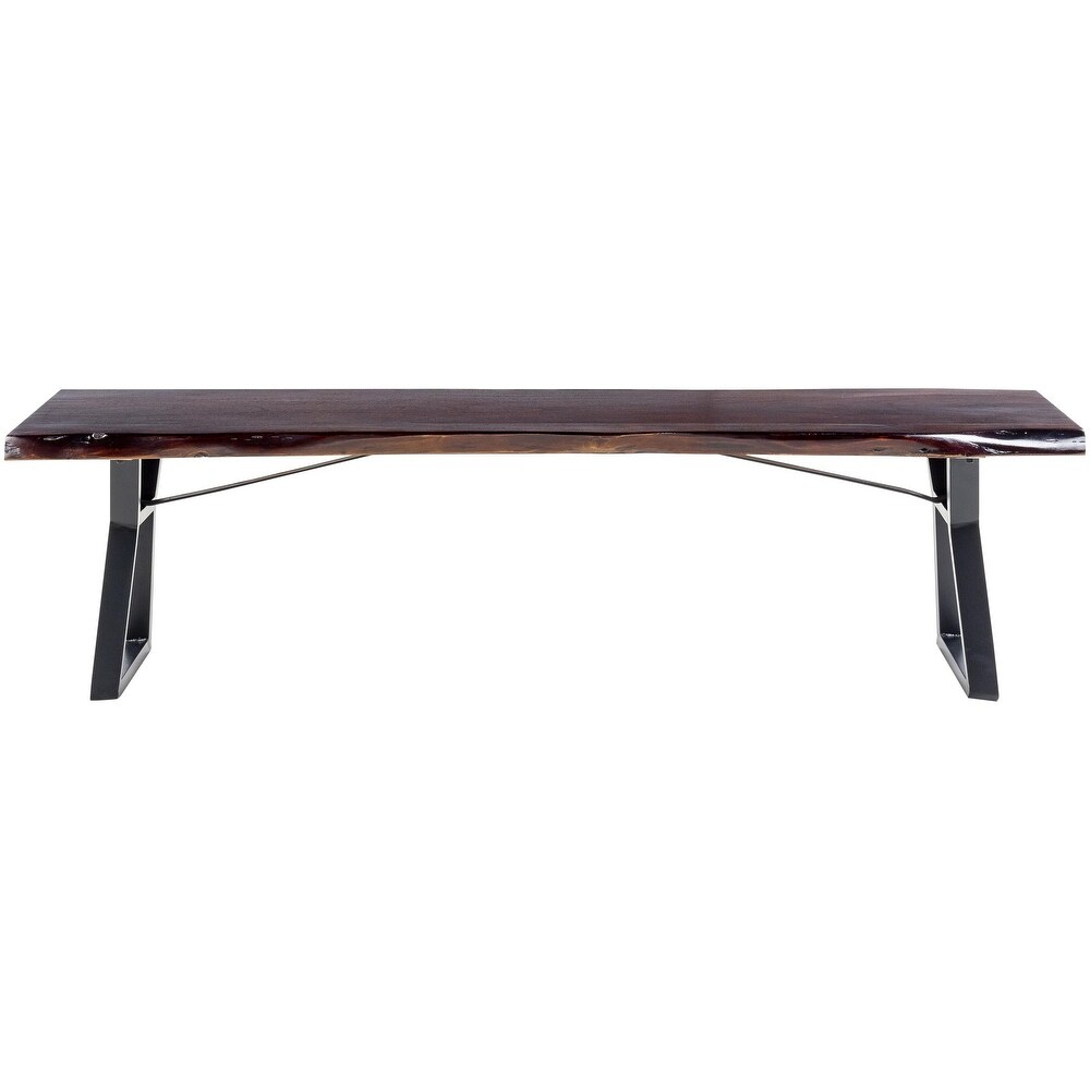 Kiro Hand Crafted Brown Wood Dining Table Bench