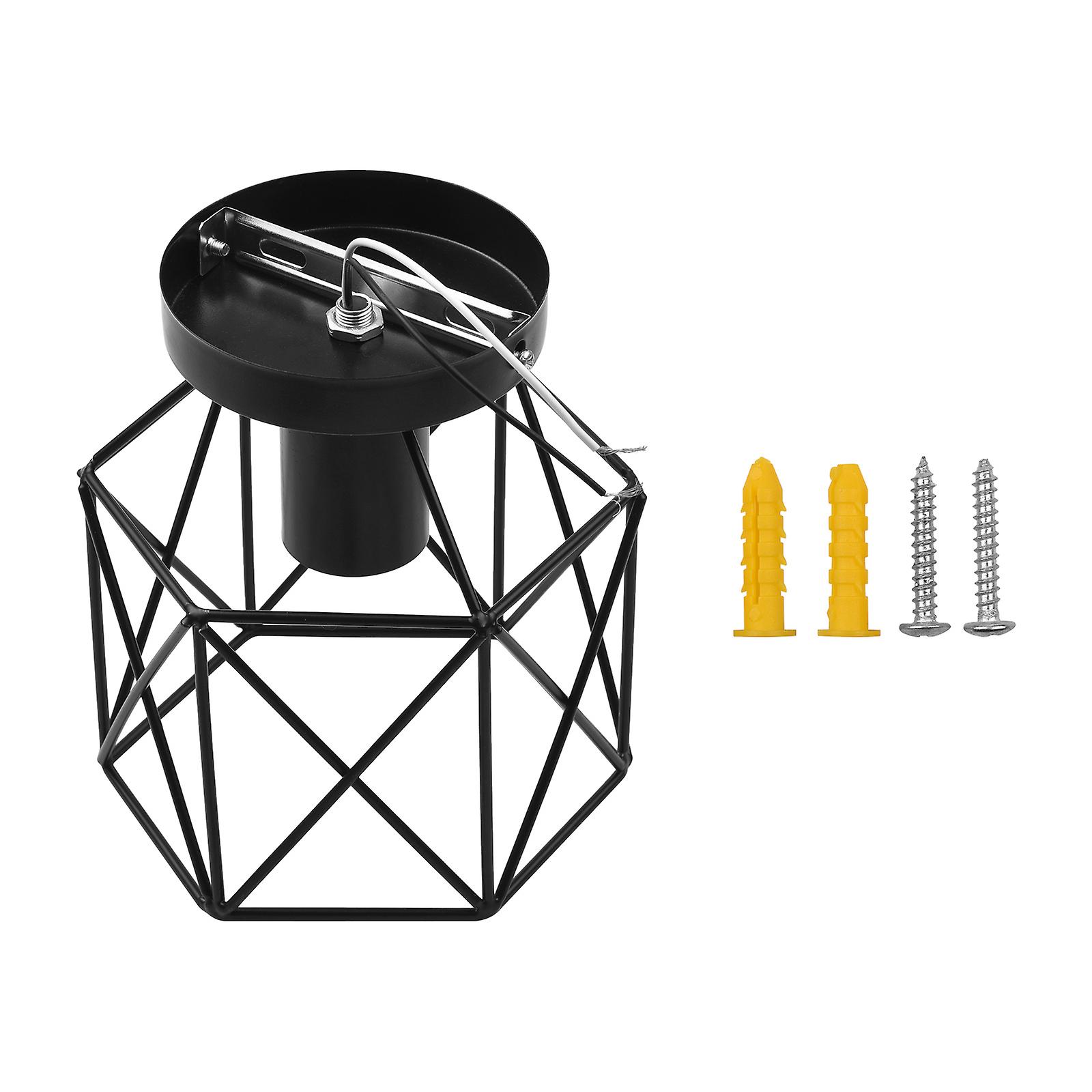 Pendant Light Shade Metal Hexagonal Vintage Light Bulb Cage Guard For Bedroom Living Room Balcony Entryway Restaurants Bars No.223886